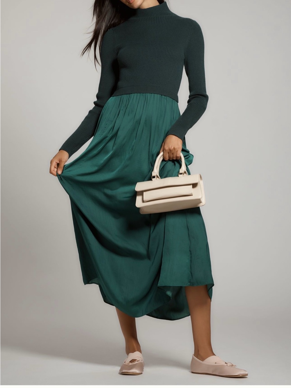 Anthropologie The Thea High-Neck Mockable Maxi Jumper Dress